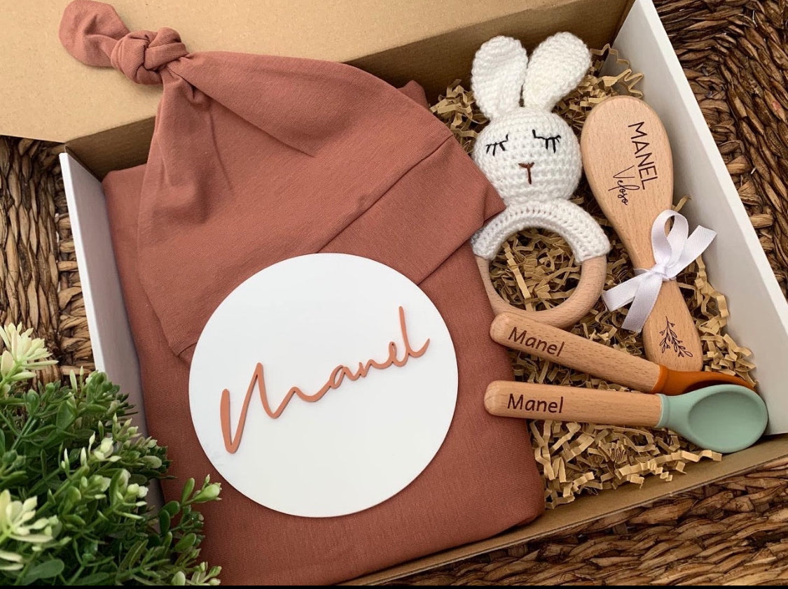 Baby boy swaddle/hat set, gender neutral, unisex