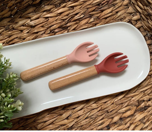 Silicone baby forks